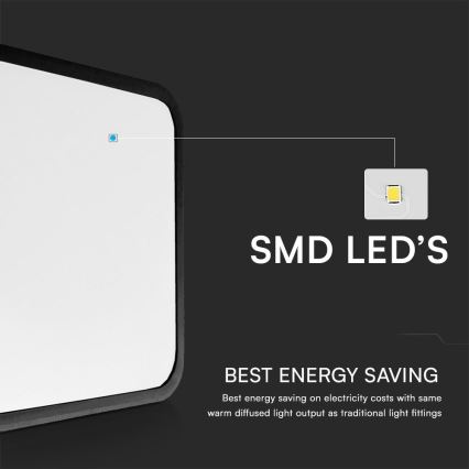 LED Badezimmer-Deckenleuchte mit Sensor SAMSUNG CHIP LED/18W/230V IP44 4000K 29x29 cm Schwarz + Fernbedienung