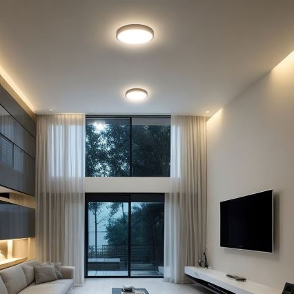 LED Badezimmer-Deckenleuchte mit Sensor SAMSUNG CHIP LED/18W/230V IP44 4000K Ø 29 cm Schwarz + Fernbedienung