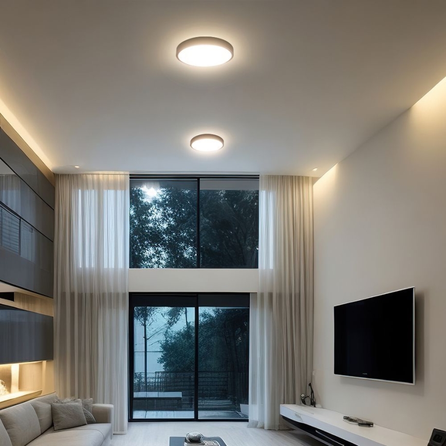 LED Badezimmer-Deckenleuchte mit Sensor SAMSUNG CHIP LED/18W/230V IP44 4000K Ø 29 cm Schwarz + Fernbedienung