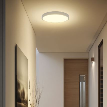 LED Badezimmer-Deckenleuchte mit Sensor SAMSUNG CHIP LED/24W/230V IP44 4000K Ø 35 cm Weiß + Fernbedienung