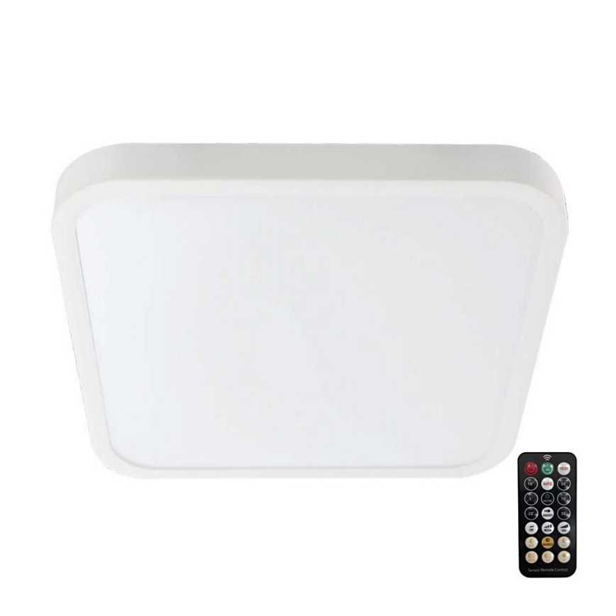 LED Badezimmer-Deckenleuchte mit Sensor SAMSUNG CHIP LED/18W/230V IP44 4000K 29x29 cm Weiß + Fernbedienung