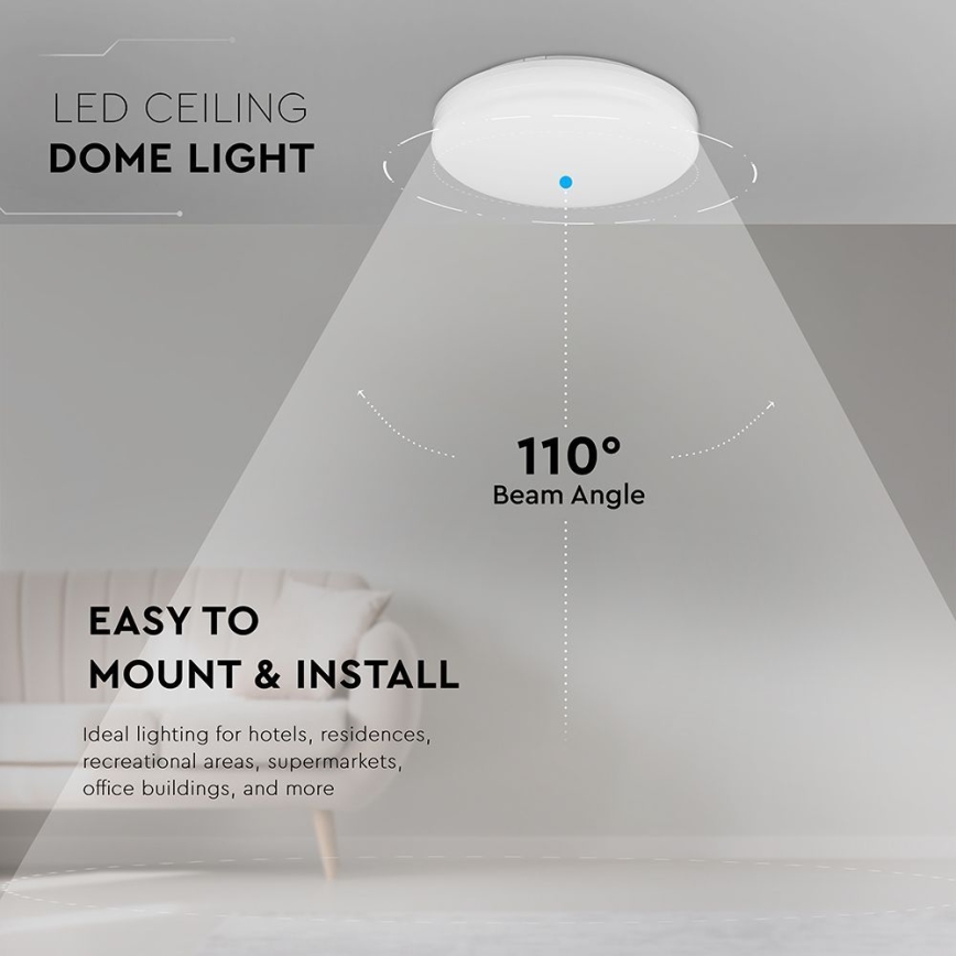LED Badezimmer-Deckenleuchte SAMSUNG CHIP LED/15W/230V 20cm 3000K IP44
