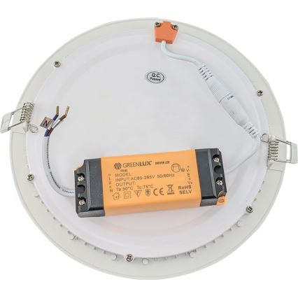 LED-Badezimmer-Einbauleuchte VEGA LED/24W/230V 3800K d 29,8 cm IP44