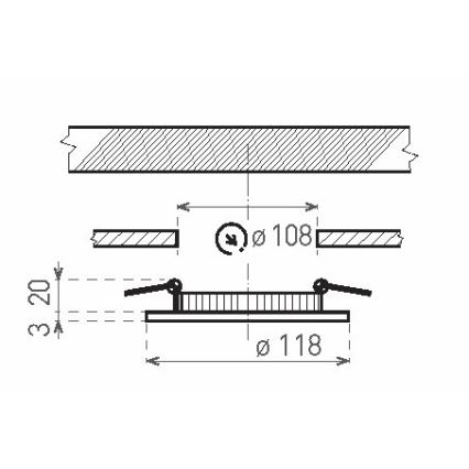 LED-Badezimmer-Einbauleuchte VEGA LED/6W/230V 2800K d 11,8 cm IP44
