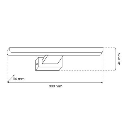 LED-Badezimmer-Wandleuchte SHINE LED/7W/230V 30 cm IP44 glänzender Chrom
