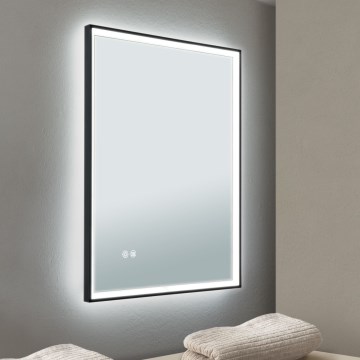 LED Badezimmer-Wandspiegel mit beheizter Oberfläche und Hintergrundbeleuchtung FRAME LED/48W/230V 3000/4000/6000K 60x45 cm IP44