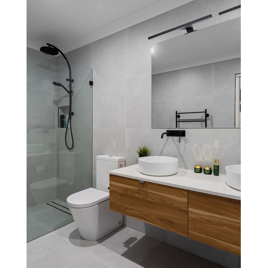 LED Badezimmerspiegelbeleuchtung LED/8W/230V 4000K 50 cm IP44 schwarz