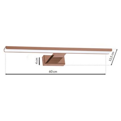 LED Badezimmerspiegelbeleuchtung SHINE LED/13,8W/230V IP44 Roségold