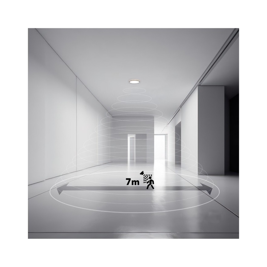 LED Badezimmerleuchte mit Bewegungs- und Dämmerungssensor NIVERA LED/12W/230V IP54 3000/4000/6000K Ø 22,5 cm schwarz + Fernbedienung