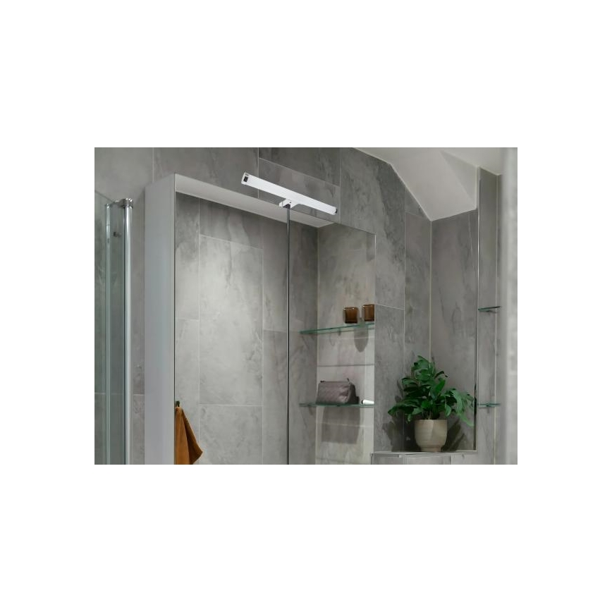 LED-Badspiegelleuchte, 8 W, 230 V, 30 cm, IP44, Hochglanz-Chrom