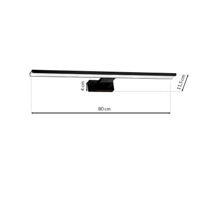 LED-Badspiegelleuchte SHINE BLACK, LED/15W/230V, 80 cm, IP44, schwarz