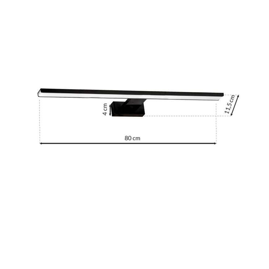 LED-Badspiegelleuchte SHINE BLACK, LED/15W/230V, 80 cm, IP44, schwarz