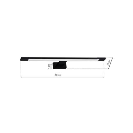 LED Badspiegelleuchte SHINE LED/12W/230V 60 cm IP44 schwarz