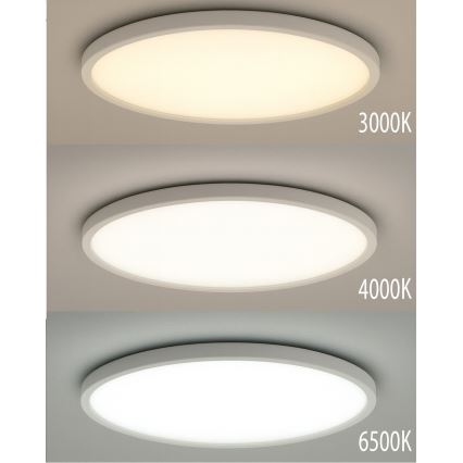 LED-Deckenleuchte 40 W, 230 V, 3000/4000/6500 K, Ø 50 cm, weiß