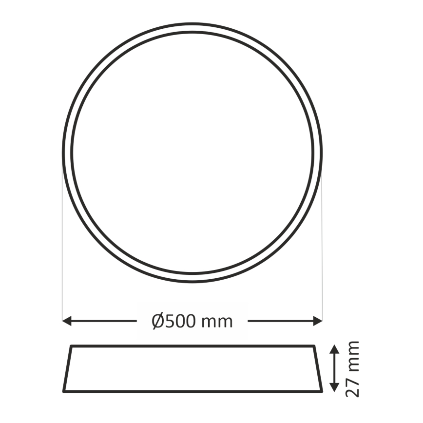 LED-Deckenleuchte 40 W, 230 V, 3000/4000/6500 K, Ø 50 cm, weiß