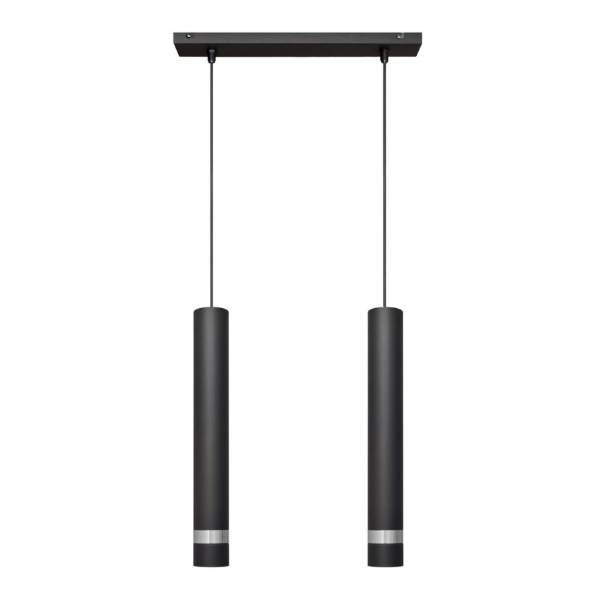 LED-Deckenleuchte an Kabel TUBA 2xGU10/4,8W/230V schwarz/glänzender Chrom