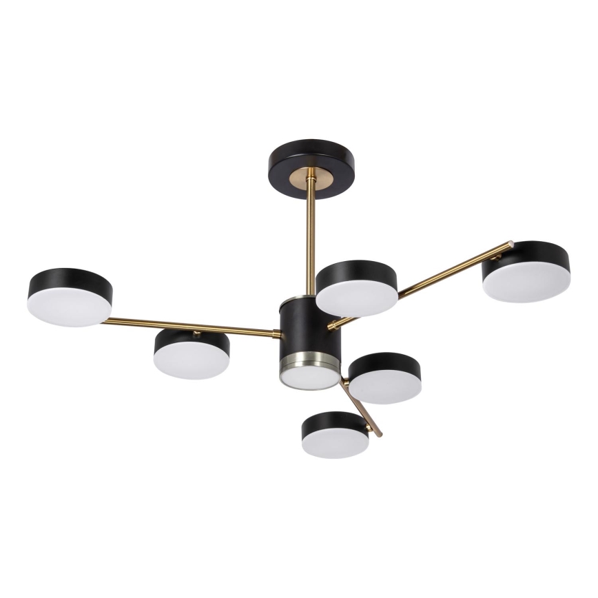 LED-Deckenleuchte an Stange 6xLED/7W/230V + LED/6W 3000-6000K d 69 cm golden/schwarz