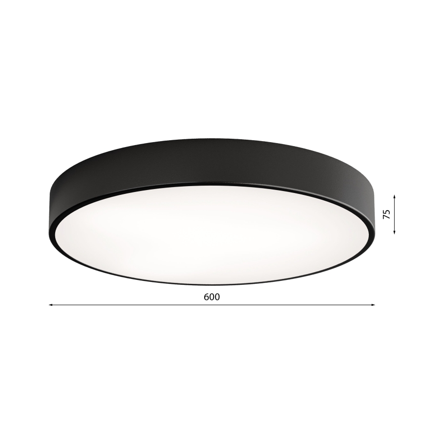 LED-Deckenleuchte CLEO LED/69W/230V 4000K Ø 60 cm Schwarz