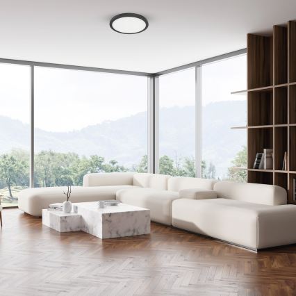 LED-Deckenleuchte EVORA LED/24W/230V 3000/4000/6000K Ø 30 cm schwarz