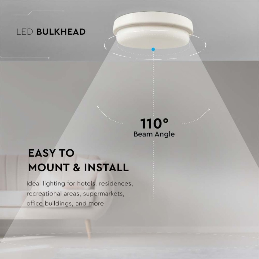 LED-Deckenleuchte für Badezimmer LED/18W/230V 6500K IP54 d 19,5 cm