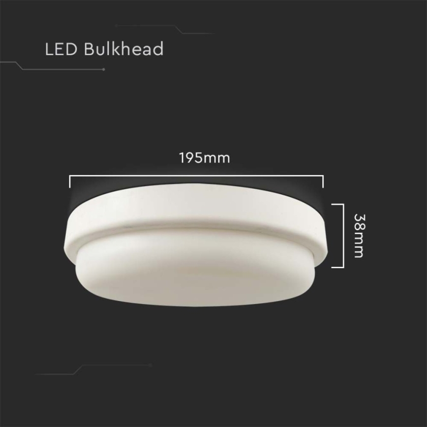 LED-Deckenleuchte für Badezimmer LED/18W/230V 6500K IP54 d 19,5 cm