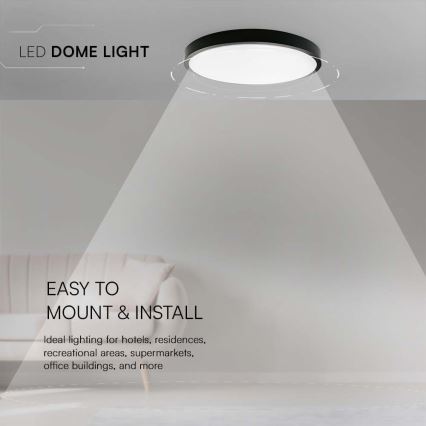 LED-Deckenleuchte für Badezimmer LED/24W/230V 4000K IP44 d 29,5 cm schwarz