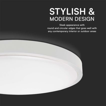 LED-Deckenleuchte für Badezimmer LED/24W/230V 4000K IP44 d 29,5 cm weiß