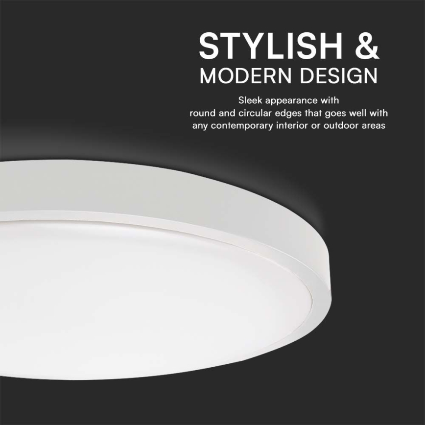LED-Deckenleuchte für Badezimmer LED/24W/230V 4000K IP44 d 29,5 cm weiß