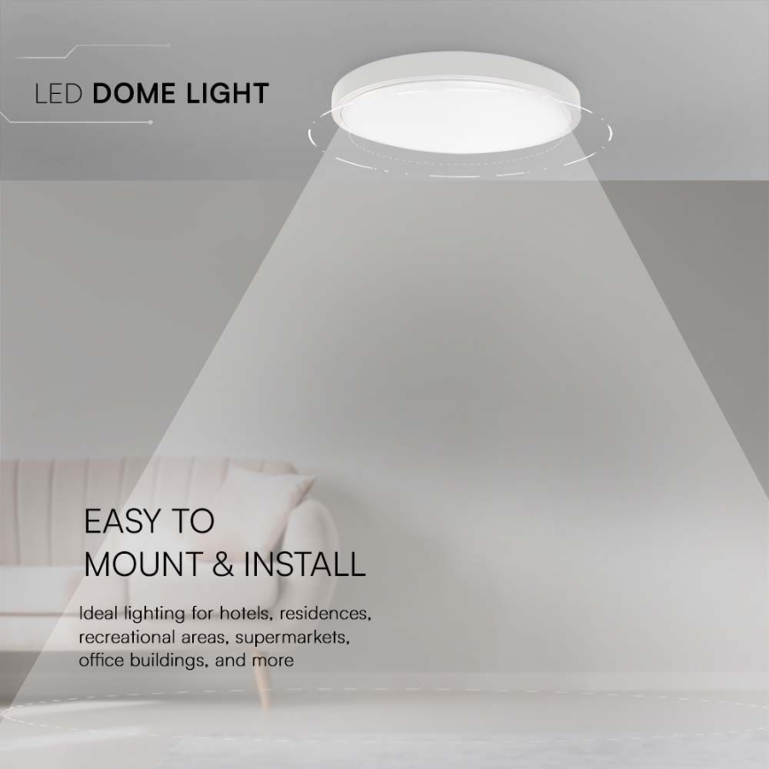 LED-Deckenleuchte für Badezimmer LED/24W/230V 4000K IP44 d 29,5 cm weiß