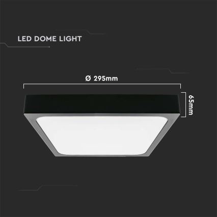 LED-Deckenleuchte für Badezimmer LED/24W/230V 6500K IP44 29,5x29,5 cm schwarz