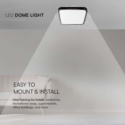 LED-Deckenleuchte für Badezimmer LED/48W/230V 3000K IP44 42x42 cm schwarz