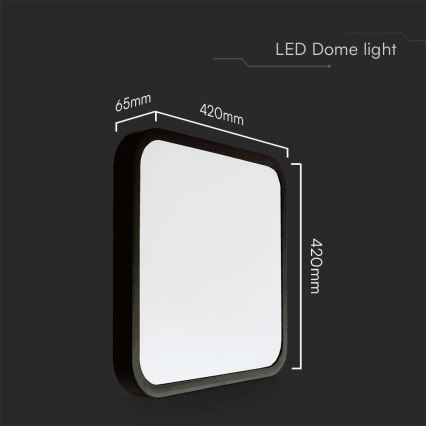 LED-Deckenleuchte für Badezimmer LED/48W/230V 3000K IP44 42x42 cm schwarz