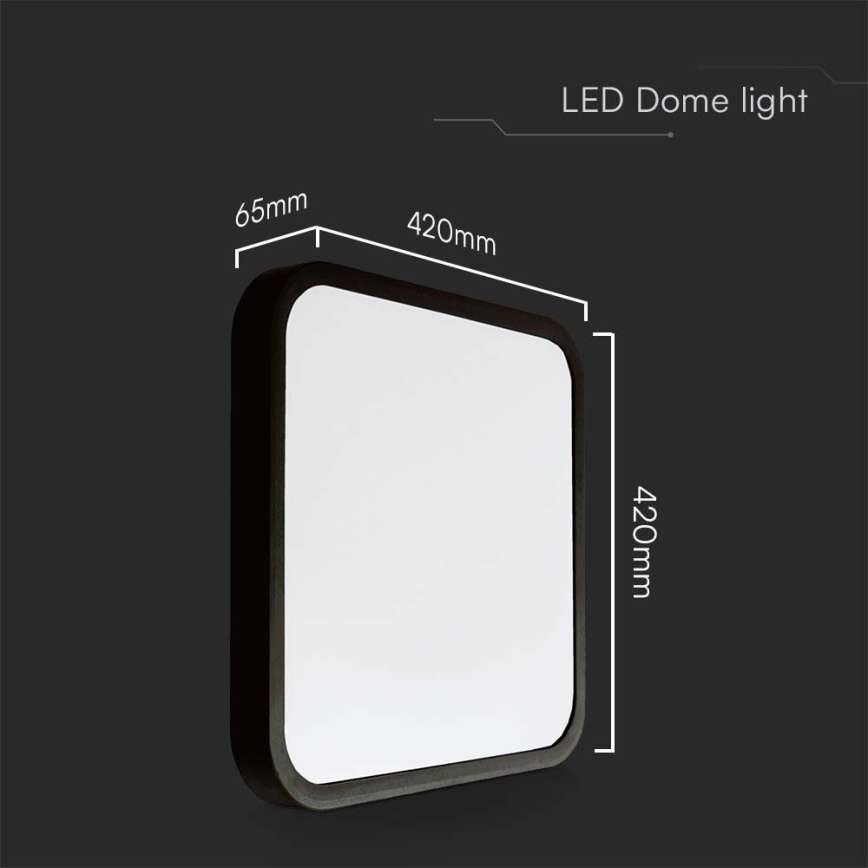 LED-Deckenleuchte für Badezimmer LED/48W/230V 3000K IP44 42x42 cm schwarz
