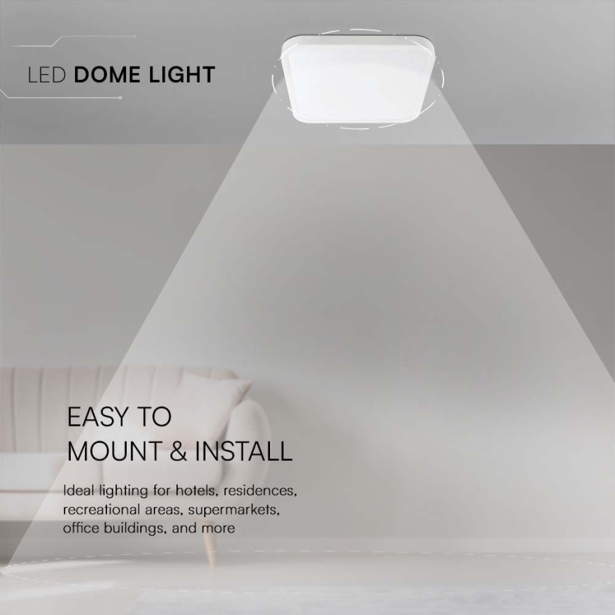 LED-Deckenleuchte für Badezimmer LED/48W/230V 4000K IP44 42x42 cm weiß