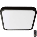 LED-Deckenleuchte für Badezimmer mit Sensor LED/18W/230V 4000K IP44 29,5x29,5 cm schwarz + Fernbedienung