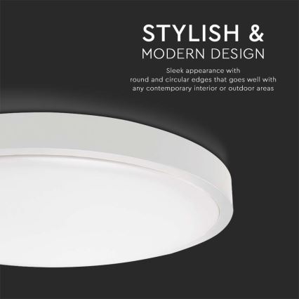 LED-Deckenleuchte für Badezimmer mit Sensor LED/18W/230V 4000K IP44 d 22,5 cm weiß