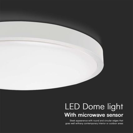 LED-Deckenleuchte für Badezimmer mit Sensor LED/18W/230V 4000K IP44 d 29,5 cm weiß + Fernbedienung