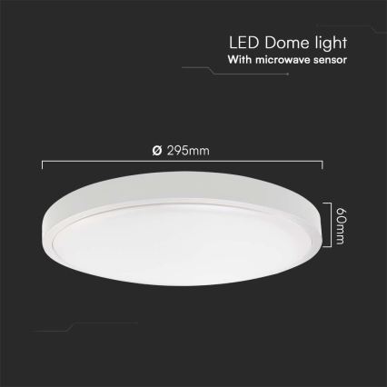 LED-Deckenleuchte für Badezimmer mit Sensor LED/18W/230V 4000K IP44 d 29,5 cm weiß + Fernbedienung