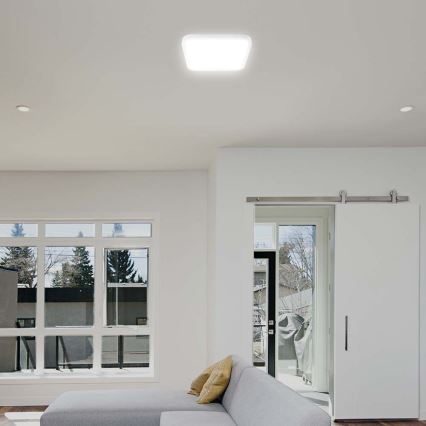 LED-Deckenleuchte für Badezimmer mit Sensor LED/18W/230V 4000K IP44 29,5x29,5 cm weiß + Fernbedienung