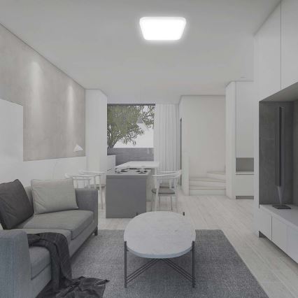LED-Deckenleuchte für Badezimmer mit Sensor LED/18W/230V 4000K IP44 29,5x29,5 cm weiß + Fernbedienung