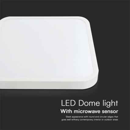LED-Deckenleuchte für Badezimmer mit Sensor LED/18W/230V 4000K IP44 29,5x29,5 cm weiß + Fernbedienung