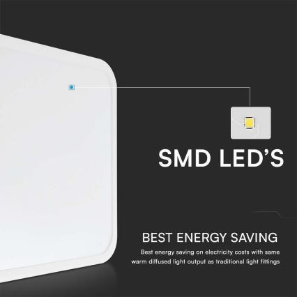 LED-Deckenleuchte für Badezimmer mit Sensor LED/18W/230V 4000K IP44 29,5x29,5 cm weiß + Fernbedienung