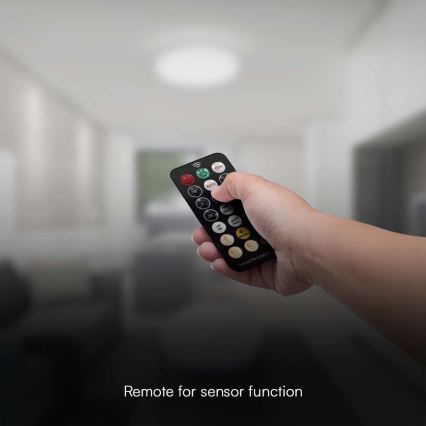 LED-Deckenleuchte für Badezimmer mit Sensor LED/18W/230V 4000K IP44 29,5x29,5 cm weiß + Fernbedienung