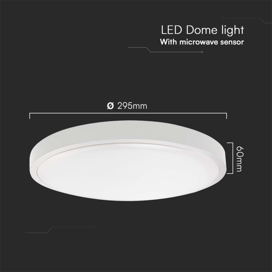 LED-Deckenleuchte für Badezimmer mit Sensor LED/18W/230V 6500K IP44 d 29,5 cm weiß + Fernbedienung