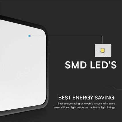 LED-Deckenleuchte für Badezimmer mit Sensor LED/36W/230V 4000K IP44 42x42 cm schwarz + Fernbedienung