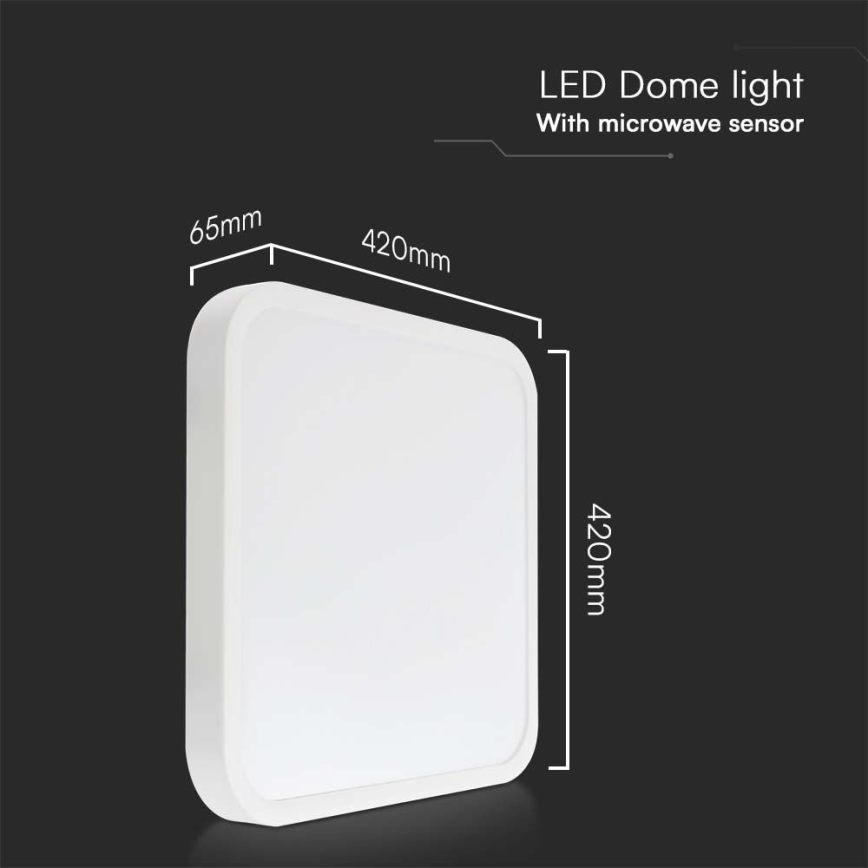 LED-Deckenleuchte für Badezimmer mit Sensor LED/36W/230V 4000K IP44 42x42 cm weiß + Fernbedienung