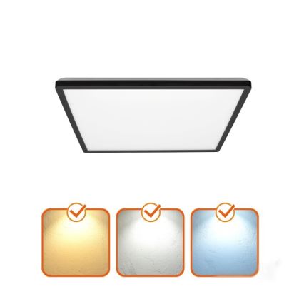 LED-Deckenleuchte für Badezimmer NIVERA LED/12W/230V IP54 3000/4000/6000K 22,5x22,5 cm schwarz