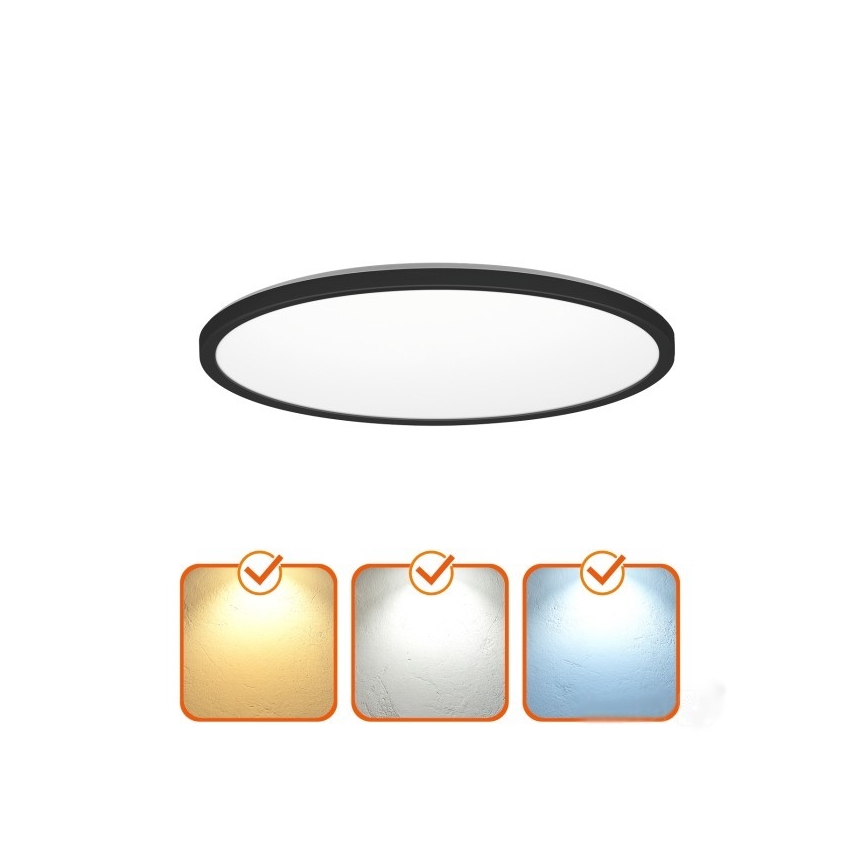 LED-Deckenleuchte für Badezimmer NIVERA LED/12W/230V IP54 3000/4000/6000K d 22,5 cm schwarz