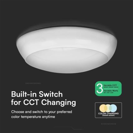 LED-Deckenleuchte für den Außenbereich mit Sensor LED/8W/16W/20W/230V IP65 3000/4000/6500K