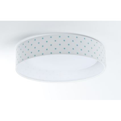 LED Kinder-Deckenleuchte GALAXY KIDS LED/24W/230V Sternenmuster Weiß/Türkis
